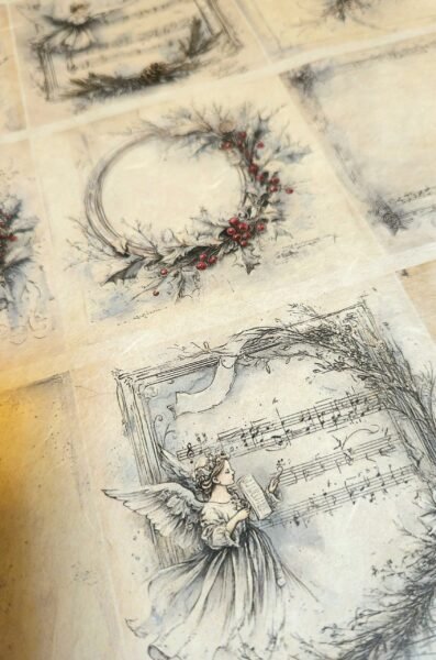 Rýžový papír A3 vintage Zimní romance 2 ryzovy-papir-A3-zimni-romantika