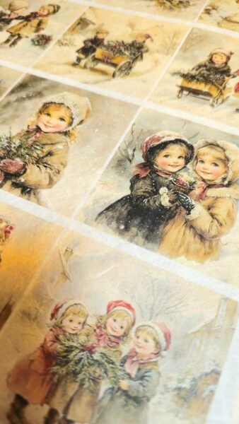 Rýžový papír A4 vintage Děti o vánocích 2 ryzovy-papir-vintage-vanoce