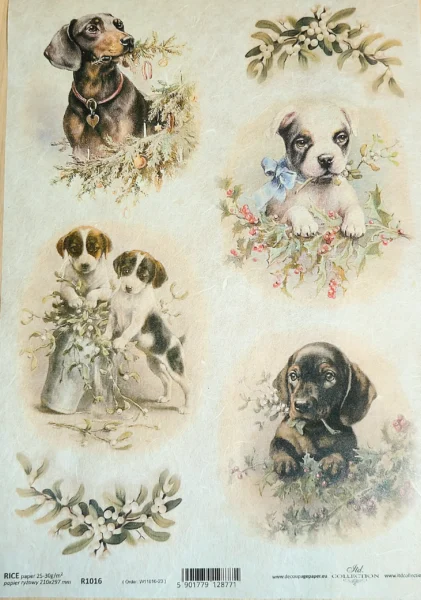 Rýžový papír A4 štěňátka a jmelí 1 ryzovy-papir-stenatka