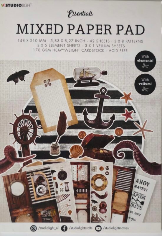 Blok jednostranných papírů A5 Piráti 1 barevne-papiry-pirati