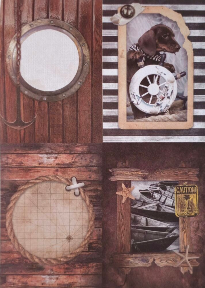 Blok jednostranných papírů A5 Piráti 2 barevne-papiry-pirati