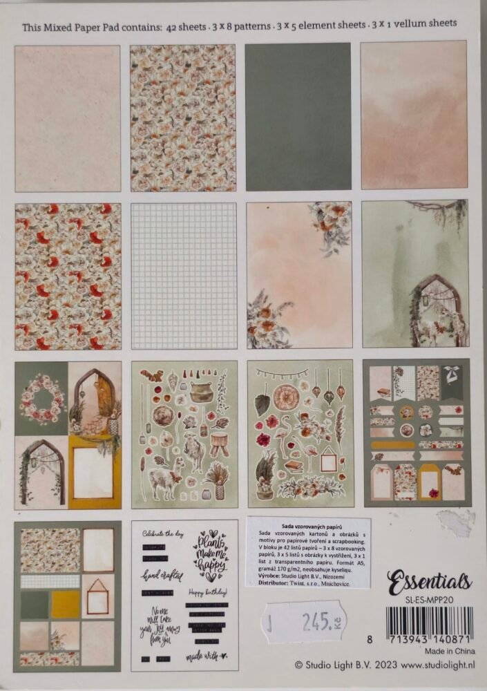 Blok jednostranných papírů A5 Lama 6 barevne-papiry-scrapbooking