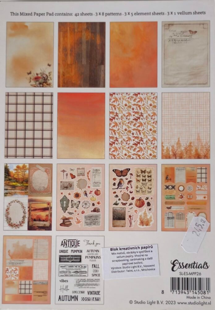 Blok jednostranných papírů A5 Podzim 5 barevne-papiry-podzim