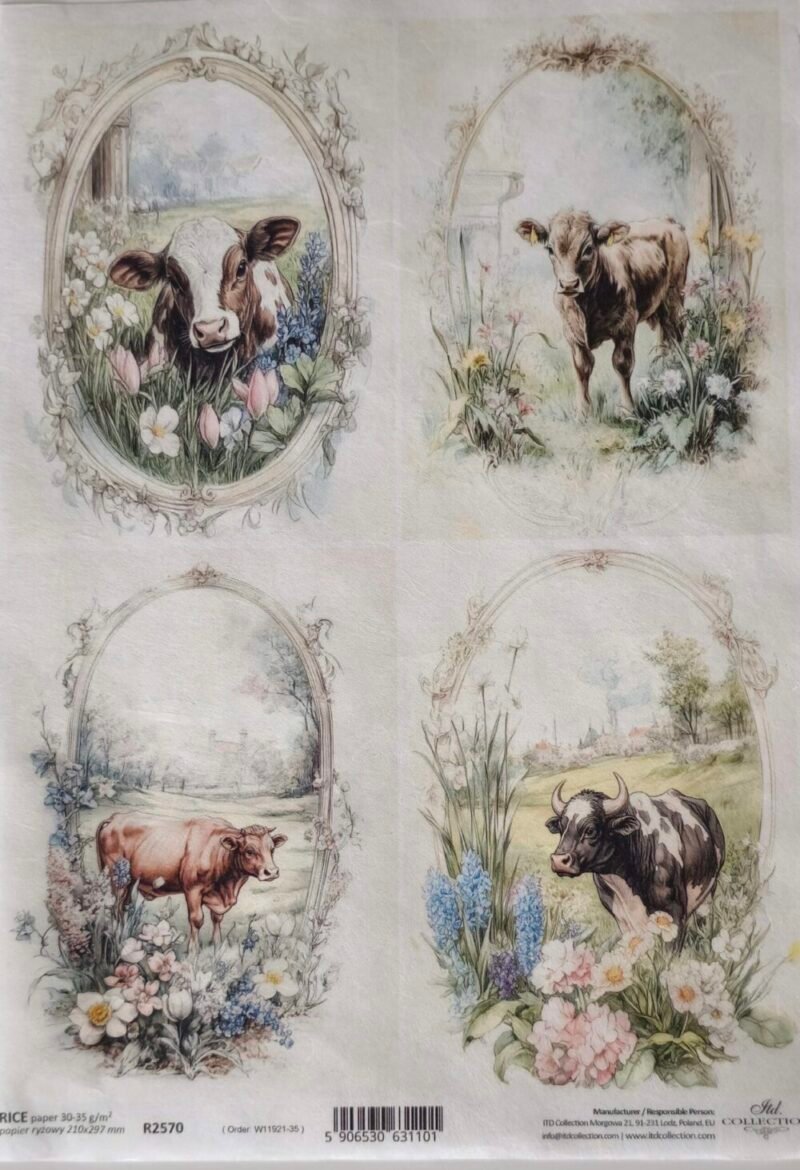 Rýžový papír A4 1 ks - Kravičky 1 ryzovy-papir-kravicky