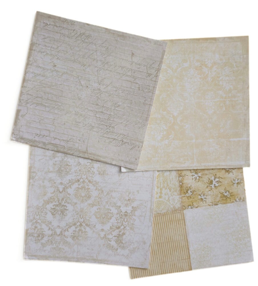 Blok oboustranných papírů White - beige mood 2 barevne-papiry-bezove