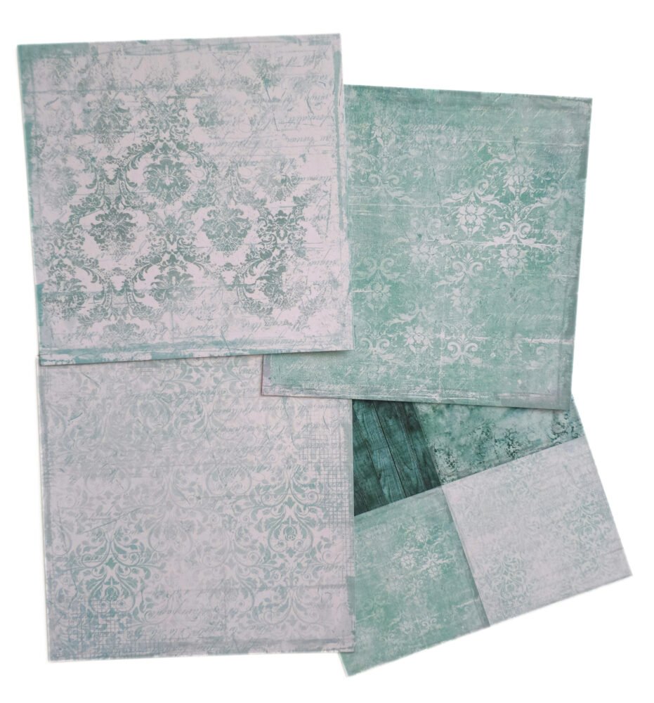 Blok oboustranných papírů Turquoise mood 2 barevne-papiry-tyrkys