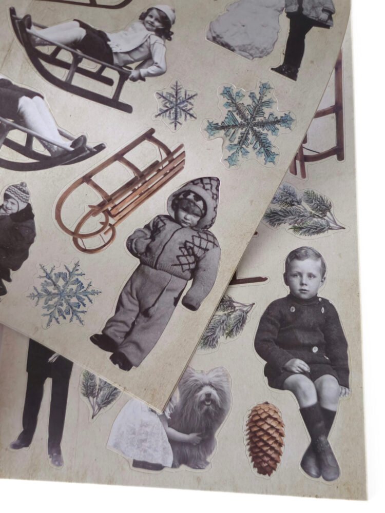 Blok s předsekanými obrázky Retro zima 3 barevne-papiry-retro-zima