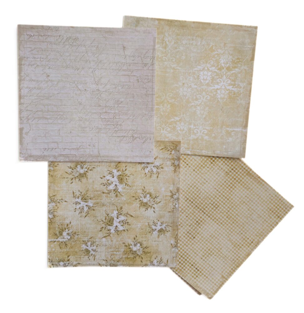 Blok oboustranných papírů White - beige mood 3 barevne-papiry-bezove