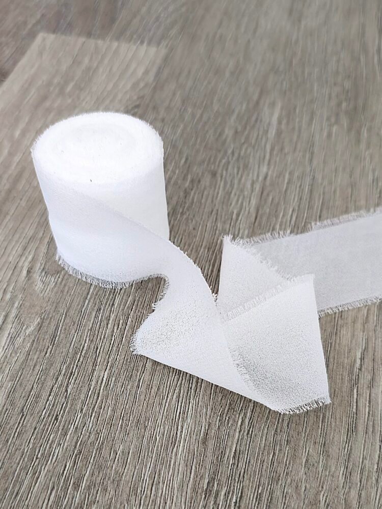 Šifonová stuha 40 mm / cca 5 m - bílá 2 bila-stuha-sifon