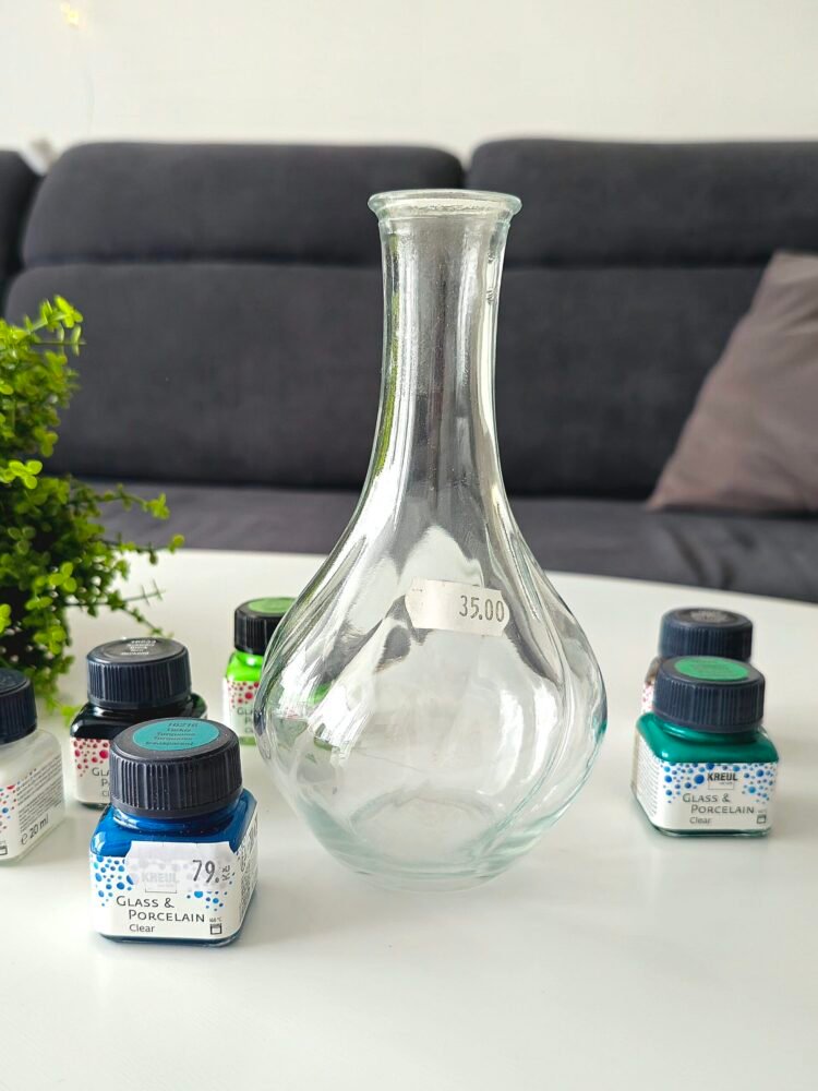 Skleněná vázička k malování barvami na sklo (17cm) 1 vaza-sklo-na-tvoreni