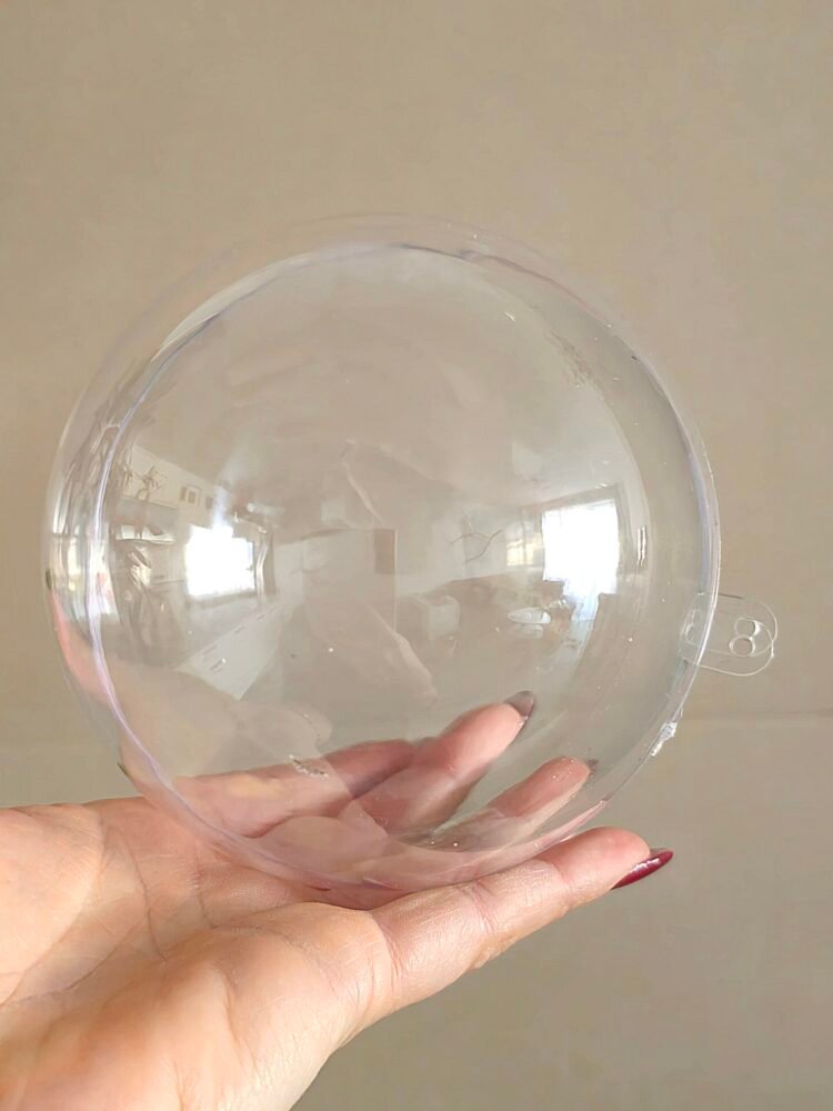 Plastová koule průhledná (rozkládací) 12 cm 2 koule-banka-12-cm