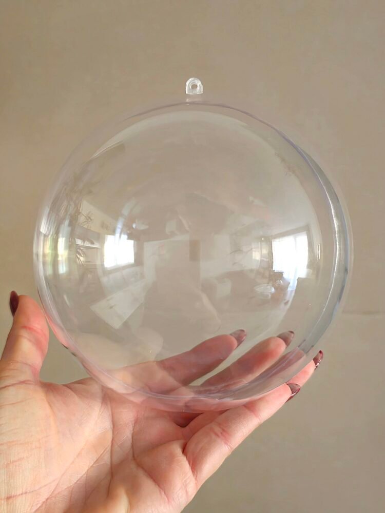 Plastová koule průhledná (rozkládací) 14cm 2 koule-banka-14-cm