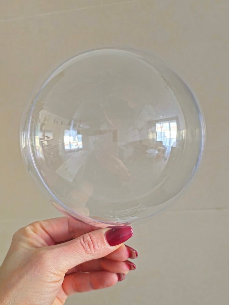 Plastová koule průhledná (rozkládací) 14cm 1 banka-koule-14-cm