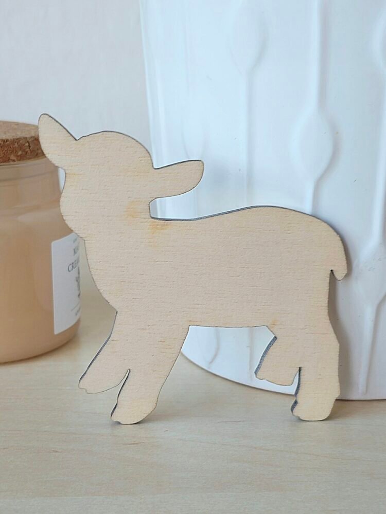 Beránek ze dřeva 8 cm 1 výřez-dřevo-beránek