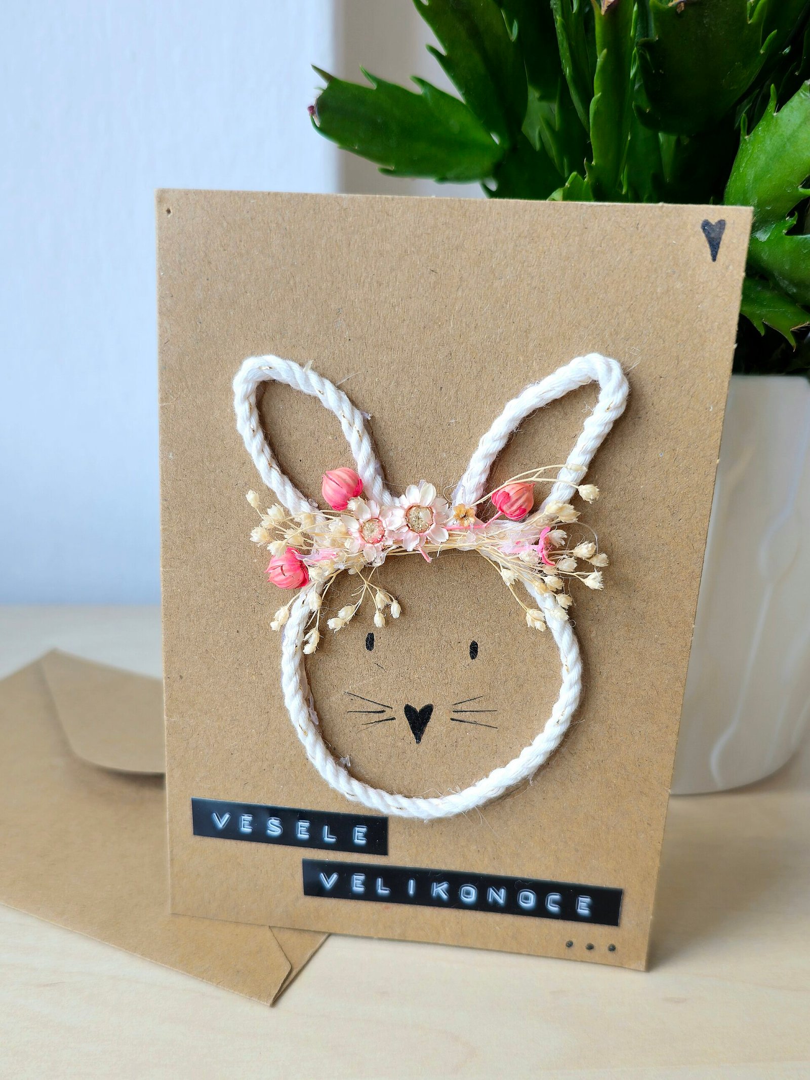 Bavlněný provázek přírodní (1m) 2 vlastnoručně-vyrobené-přání