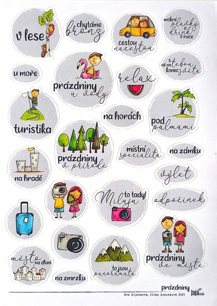 Samolepky A5 Prázdniny 1 samolepky-prázdniny