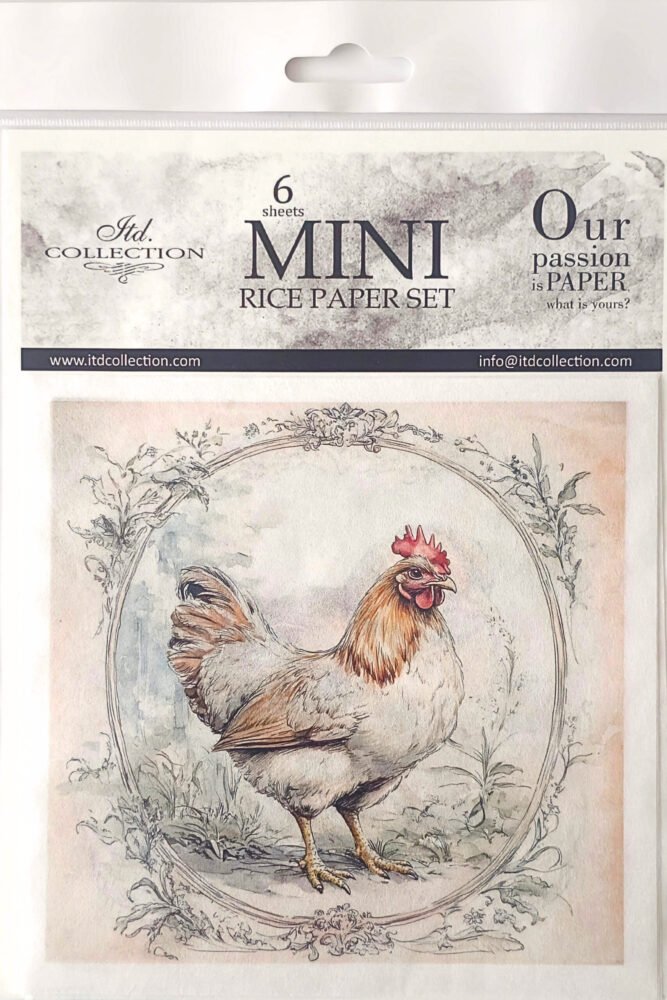 Rýžové papíry Slepička v přírodním rámečku - sada (6 ks) 1 rýžové-papíry-kohout