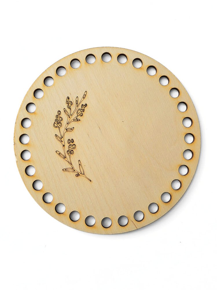 Dřevěné dno na kulatý košík 15 cm zdobené 1 dřevěné-dno-košík