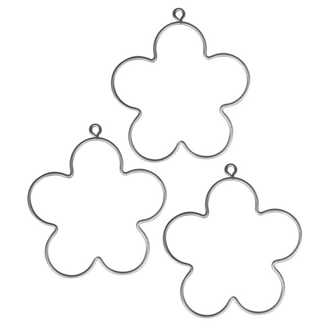 Květina závěsná dekorace z drátu - 3ks (7,5 cm) 1 drátěná-květina-rayher