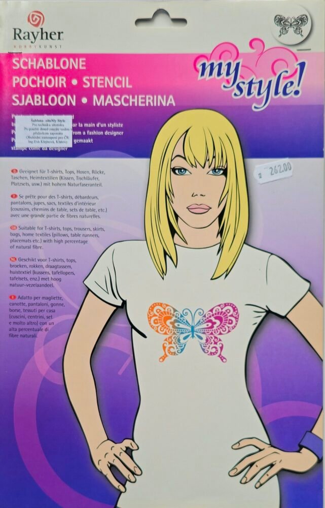 Rayher My Style sítotisková šablona A4 Motýl 1 šablona-sítotisk-motýl