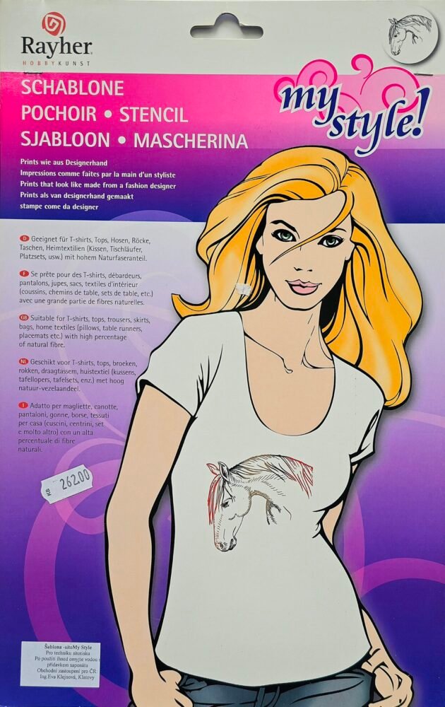 Rayher My Style sítotisková šablona A4 Kůň 1 šablona-sítotisk-kůň