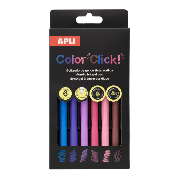 APLI Color Click! gelové rollery, růžovo-modrý mix ( sada 6 ks) 1 APLI Color Click růžové