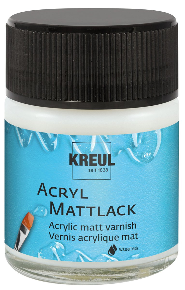 Akrylový lak KREUL transparentní, matný, na vodní bázi (50 ml) 1 akylový lak