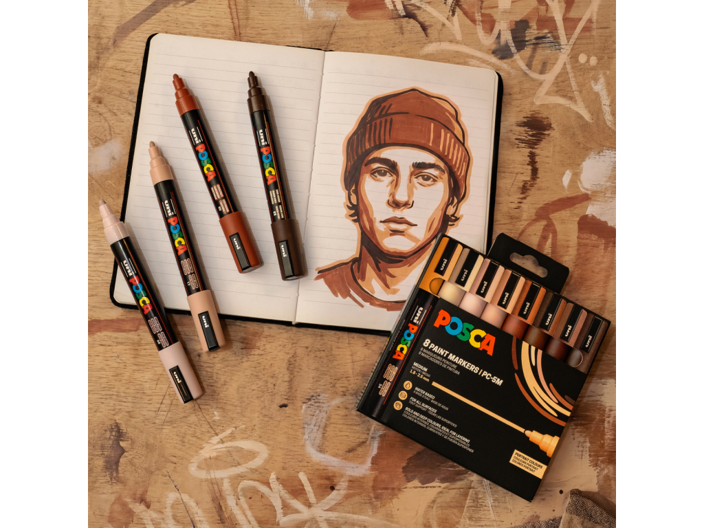 POSCA Portrait Colours kreativní fixy sada 8 ks 2 sada-fixu-posca